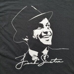 Frank Sinatra T-Shirt Men XL Black Band Tee Graphic Print Ring Spun Short-Sleeve